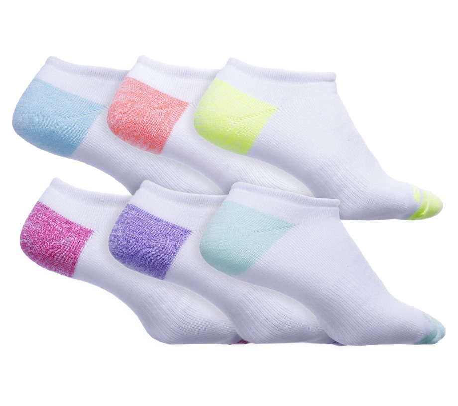 6 Pack Low Cut Walking Socks Skechers White