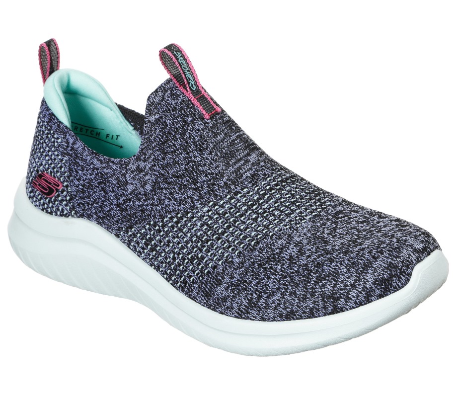 Skechers Ultra Flex 2.0 Pretty Dazzling Black White