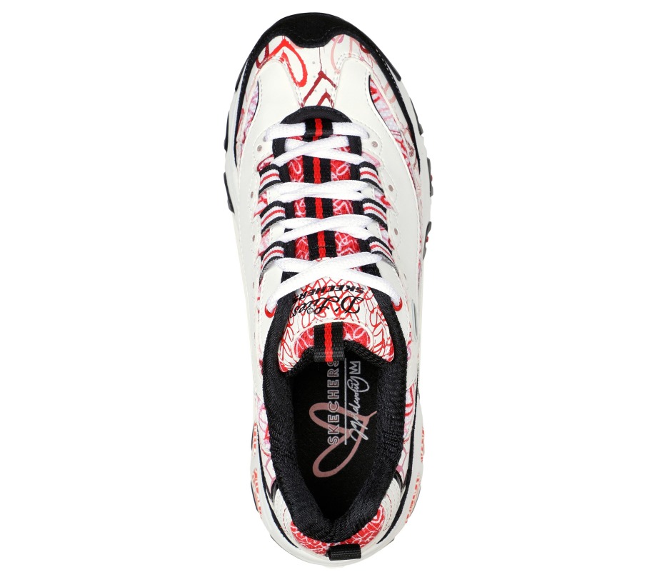 x JGoldcrown D'Lites Cupid Charm White Red Black Skechers
