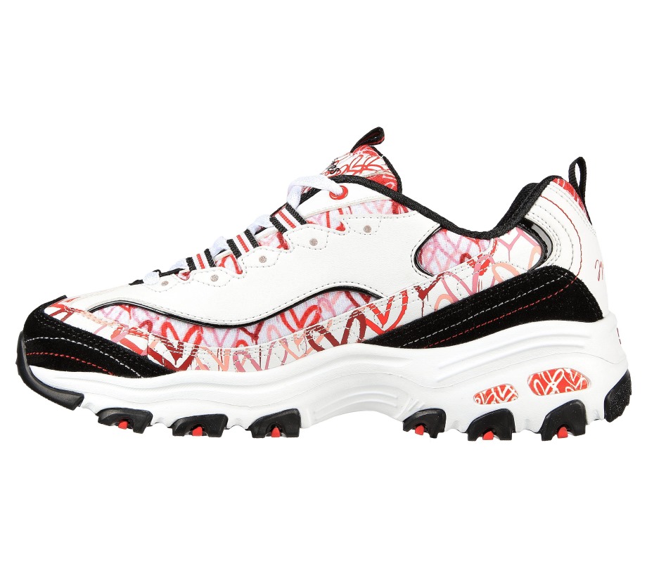 x JGoldcrown D'Lites Cupid Charm White Red Black Skechers