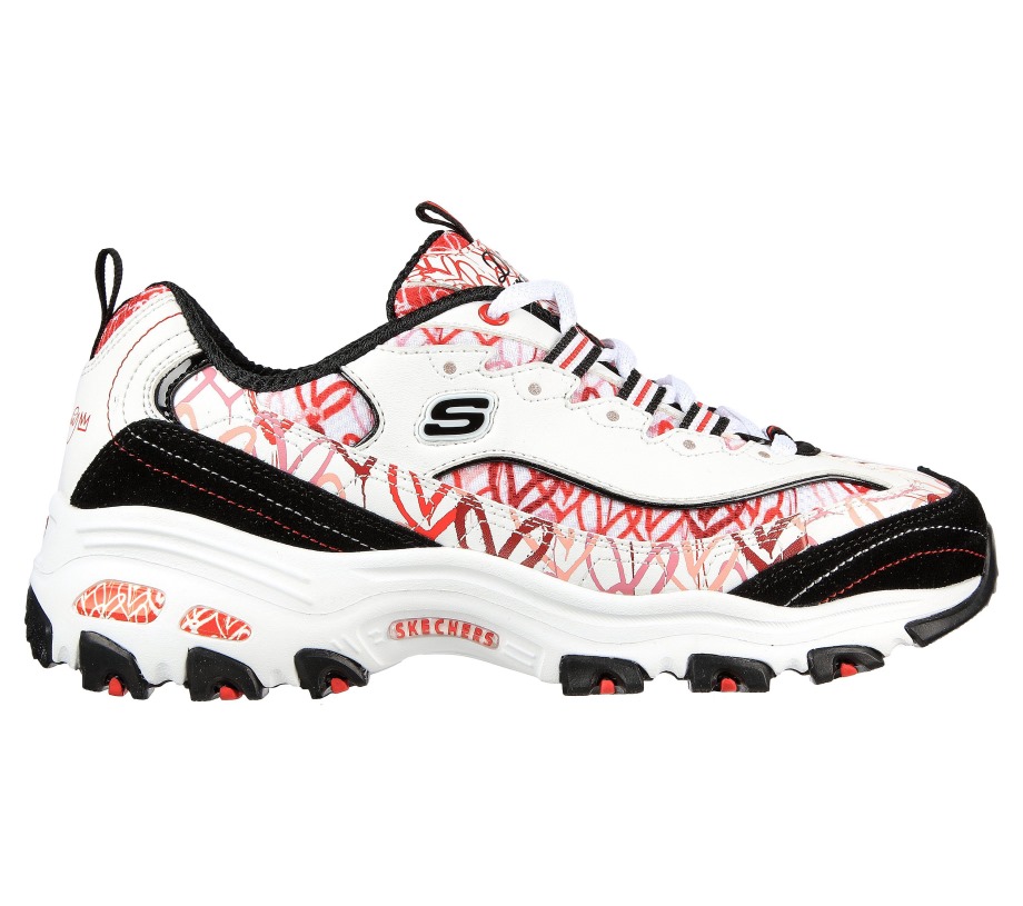 x JGoldcrown D'Lites Cupid Charm White Red Black Skechers