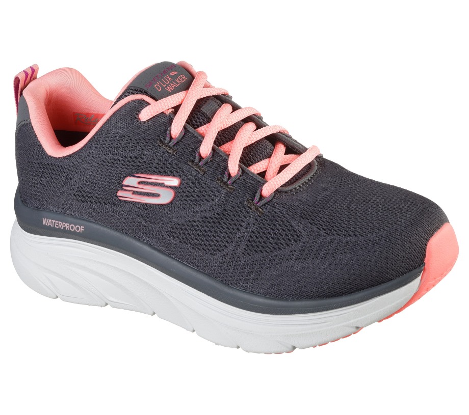 Skechers Relaxed Fit D'Lux Walker Get Oasis Charcoal Coral