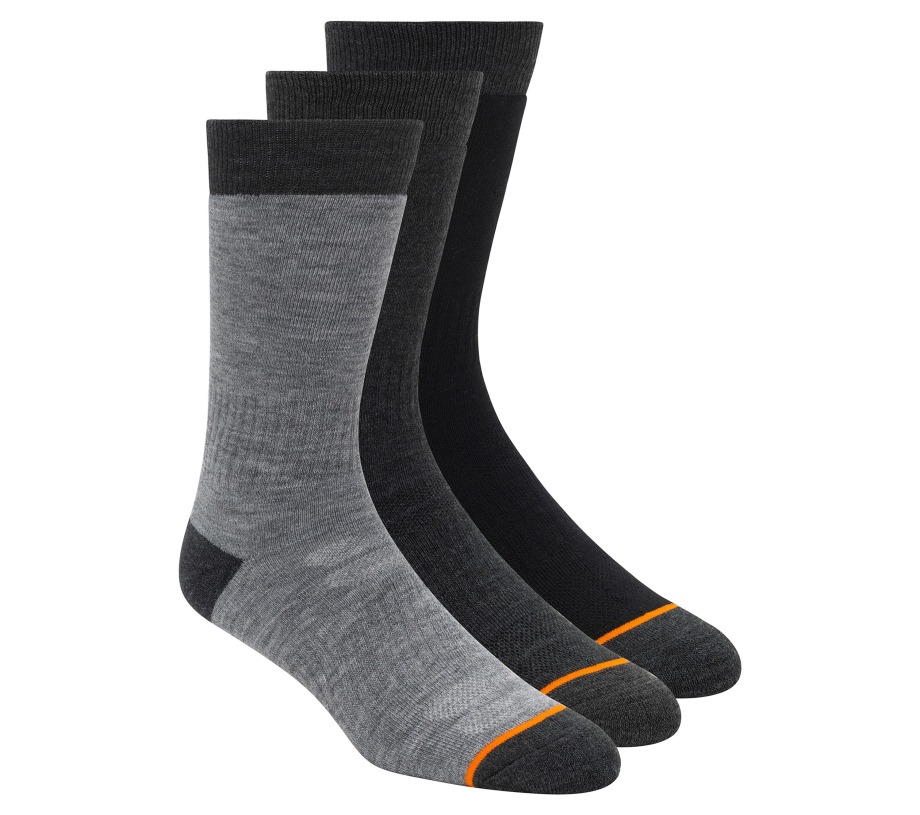 3 Pack Wool Blend Work Socks Skechers Charcoal