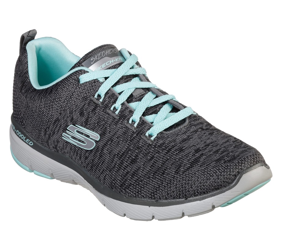 Flex Appeal 3.0 Charcoal Light Blue Skechers