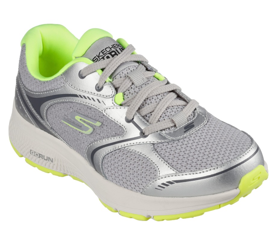GO RUN Consistent Chandra Skechers Silver Lime