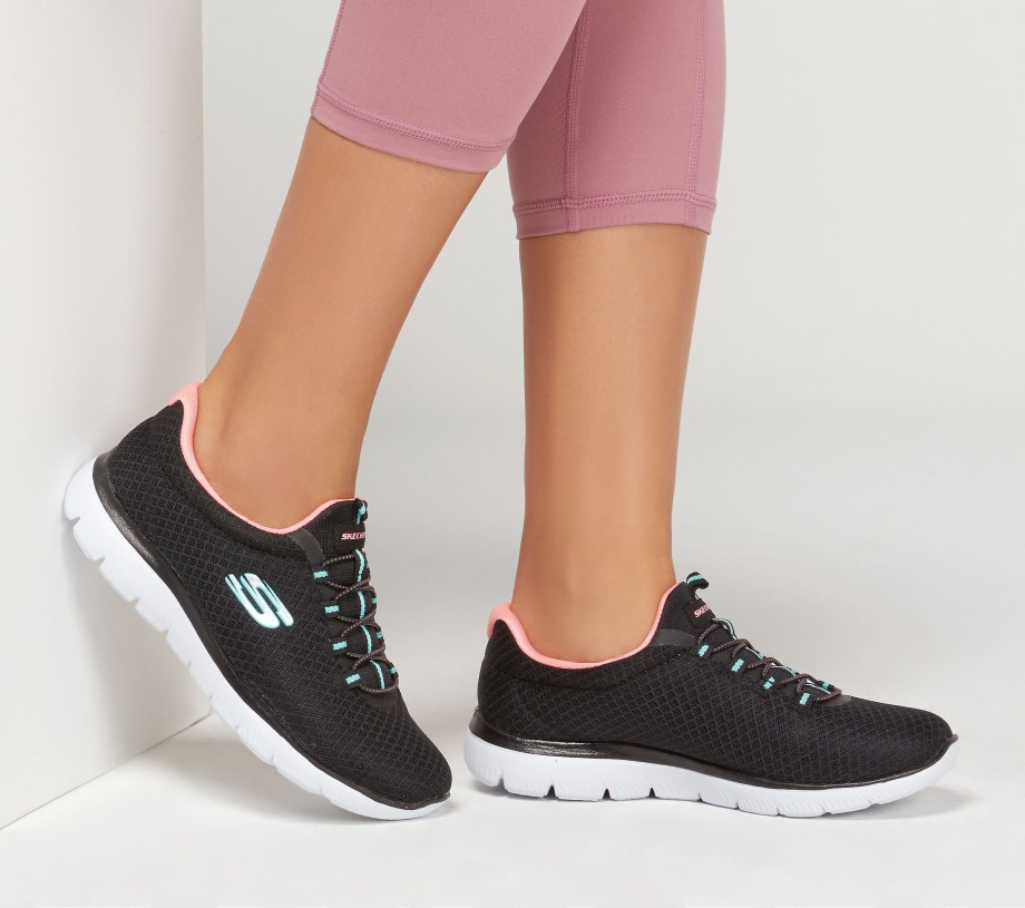Summits Skechers Black Pink