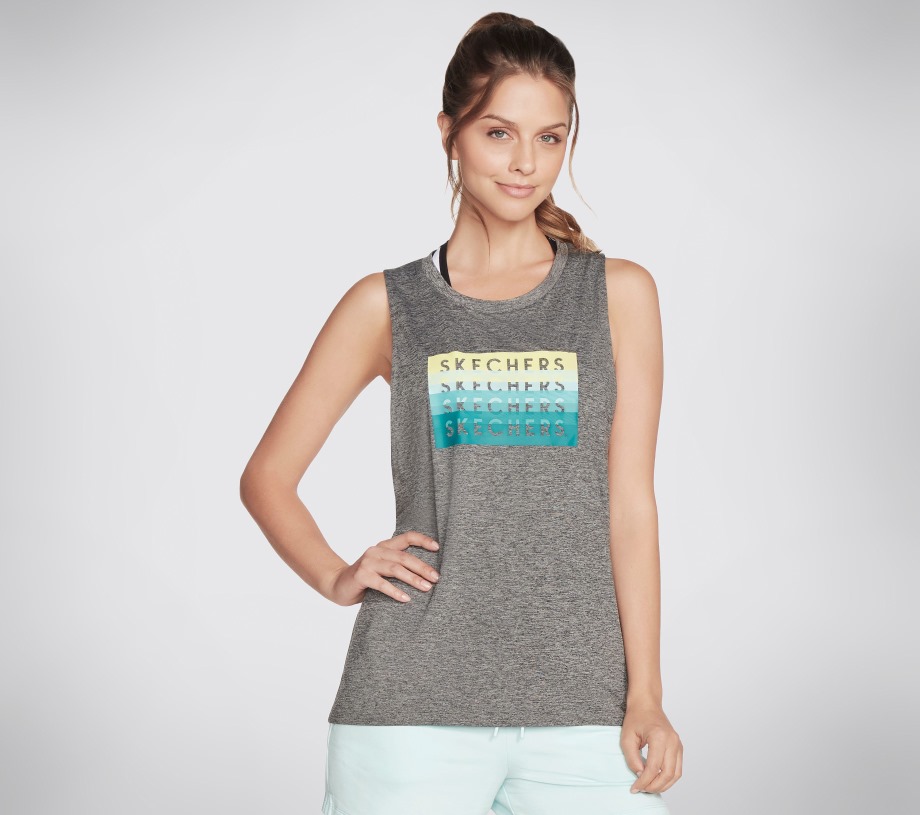 Stacked Ombre Tank Black Skechers