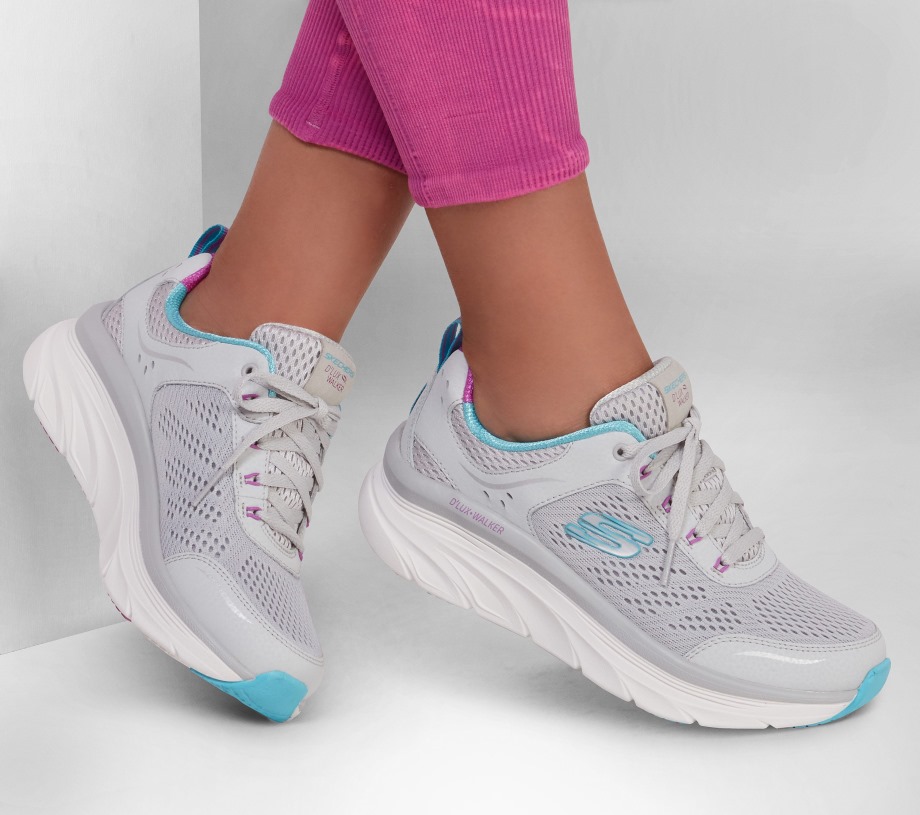 Skechers Relaxed Fit D'Lux Walker Infinite Motion Light Gray Multi