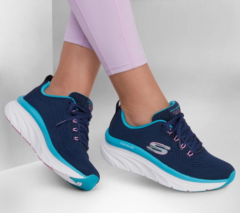 Skechers Relaxed Fit D'Lux Walker Fresh Finesse Navy Turquoise