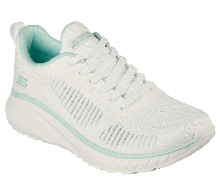 Skechers BOBS Squad Chaos Parallel Lines Off White