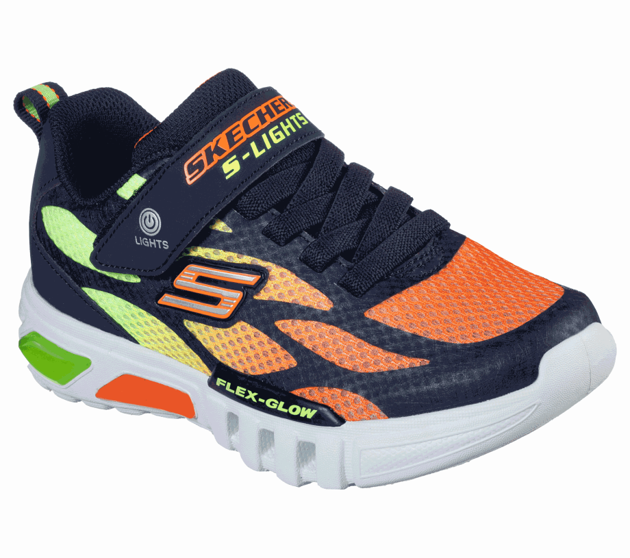 S Lights Flex-Glow Dezlo Skechers Navy Orange