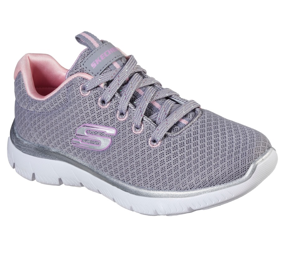 Summits Simply Special Gray Pink Skechers