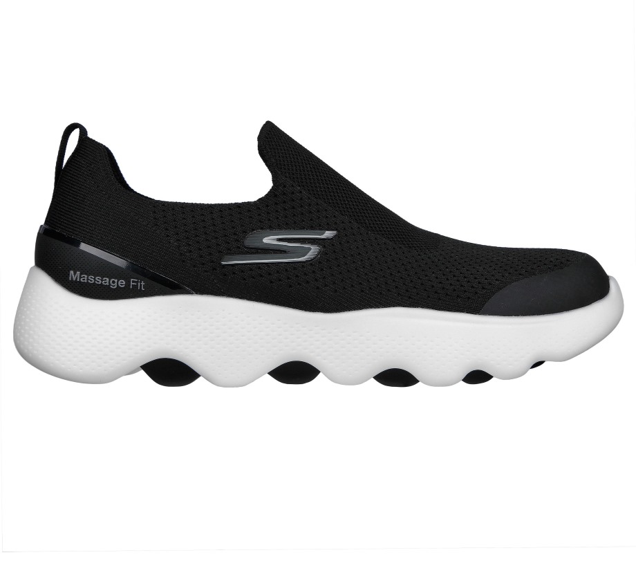 GO WALK Massage Fit Tidal Black White Skechers
