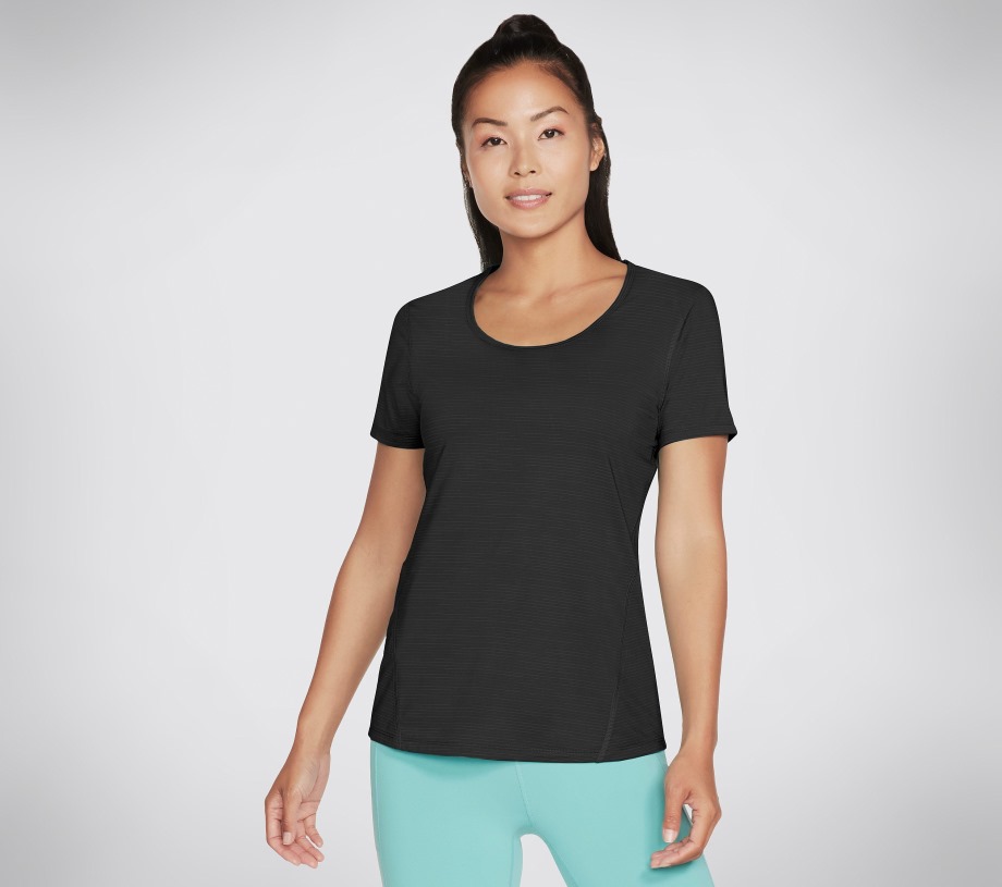 Apparel Motion Stripe Strand Tee Skechers Black