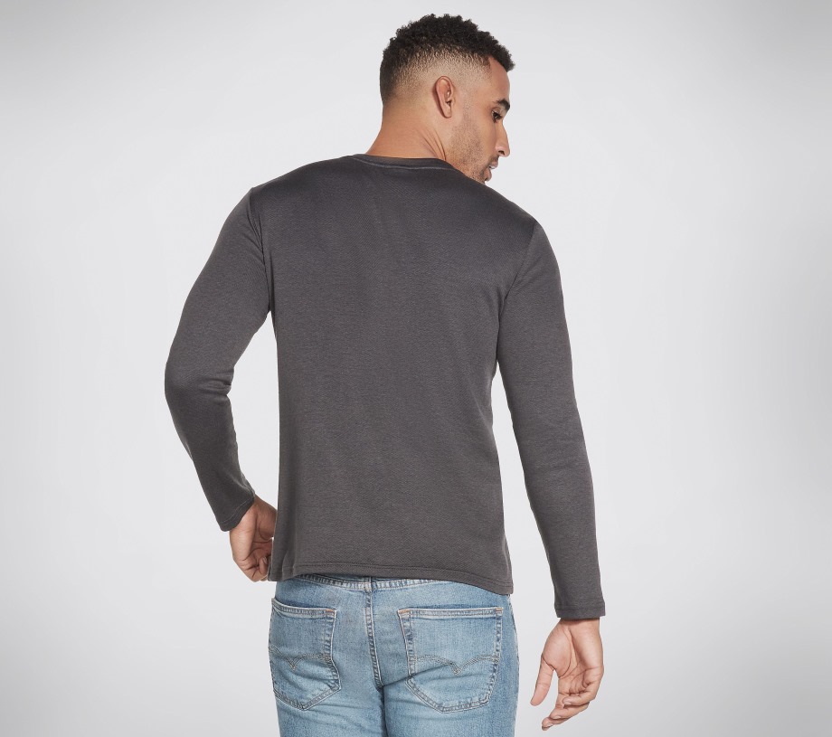 Skechers Apparel GOknit Pique Henley Charcoal