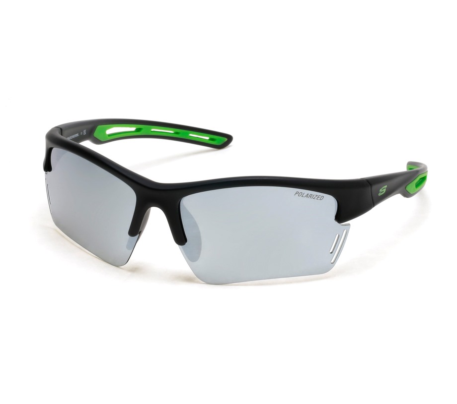 Skechers Semi-Rimless Sport Wrap Sunglasses Black