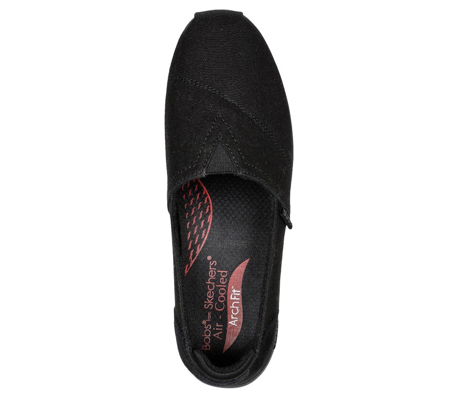 BOBS Plush Arch Fit For3ver Luv Skechers Black