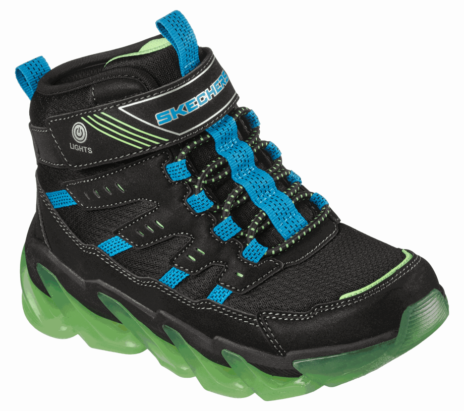 S Lights Mega Surge Black Lime Skechers