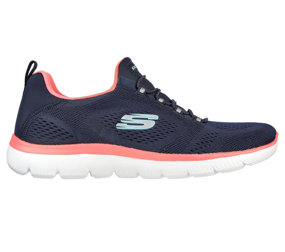 Summits Perfect Views Navy Neon Pink Skechers