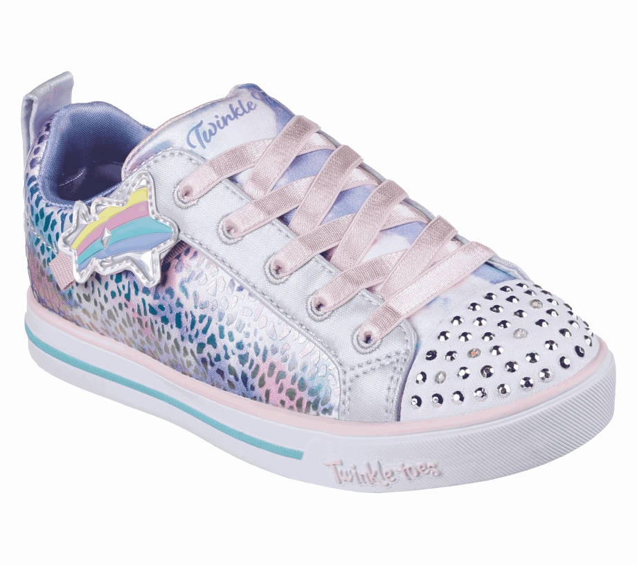 Twinkle Toes Sparkle Lite Galactic Shines Light Blue Skechers