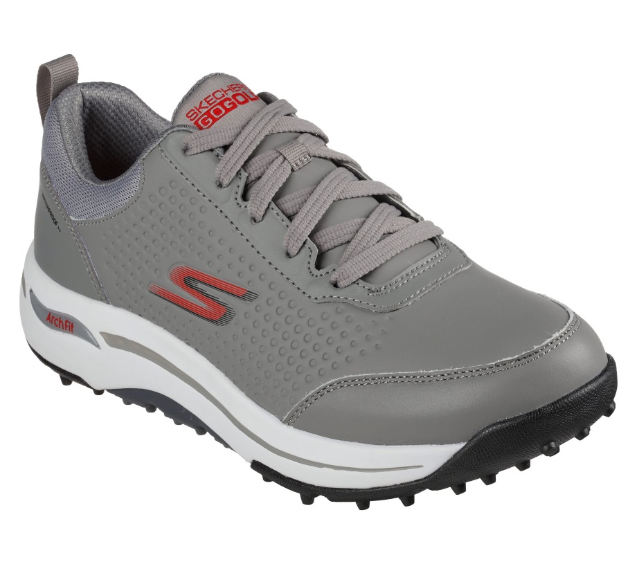 GO GOLF Arch Fit Set Up Gray Red Skechers