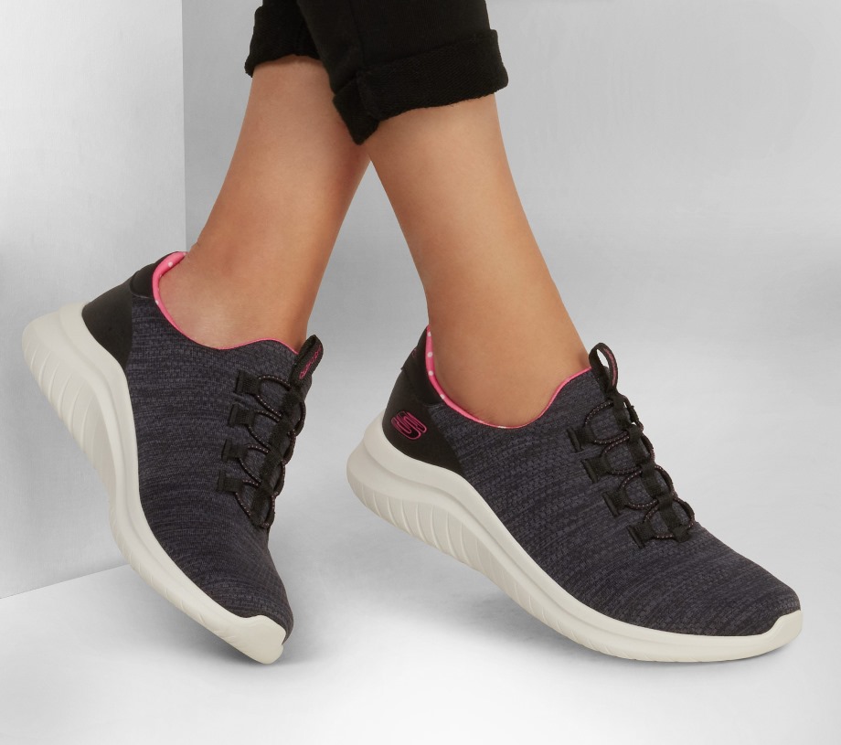 Ultra Flex 2.0 Delightful Spot Black Pink Skechers