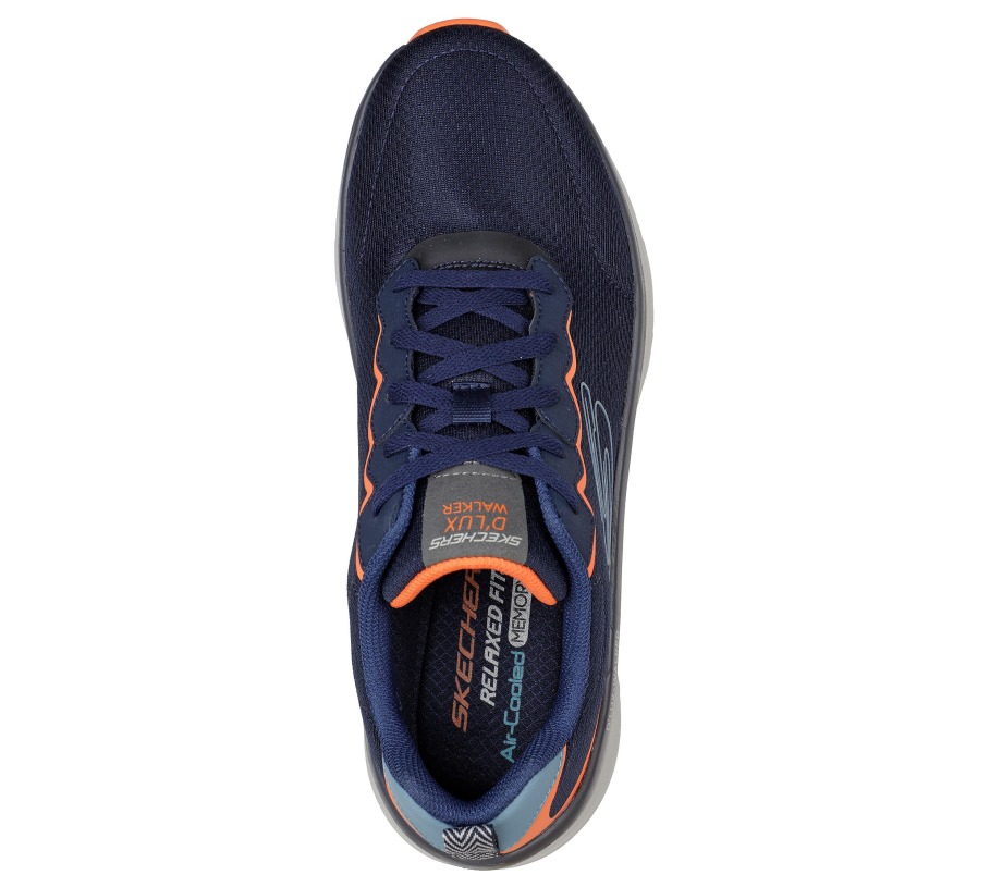 Relaxed Fit D'Lux Walker Scrambler Navy Orange Skechers