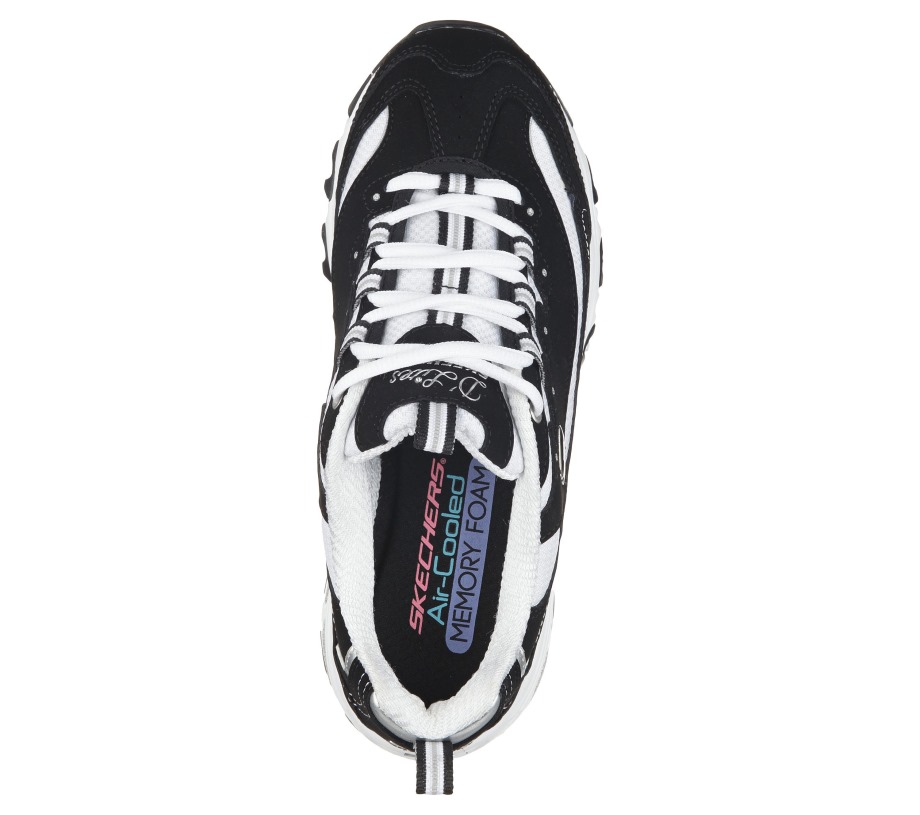 Skechers D'Lites Biggest Fan Black White