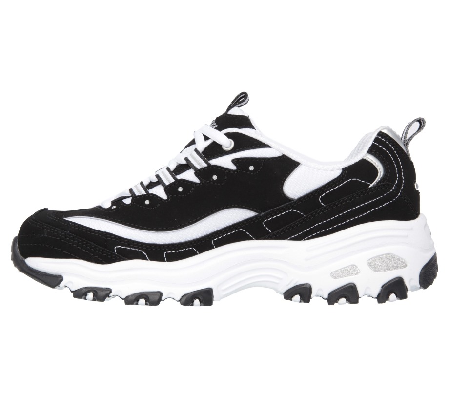 Skechers D'Lites Biggest Fan Black White