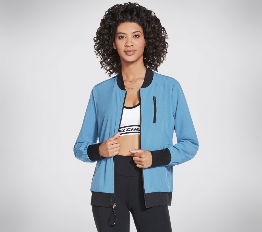 Apparel Midnight Leopard Reversible Bomber Jacket Skechers Black Navy