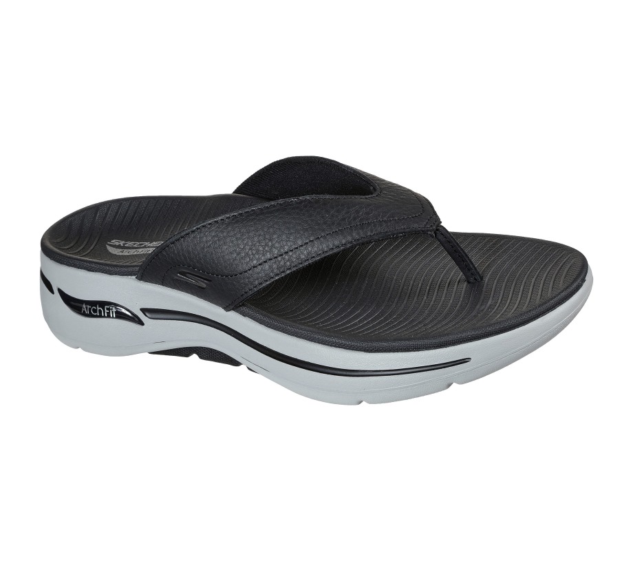 Skechers GOwalk Arch Fit Sandal Black Gray