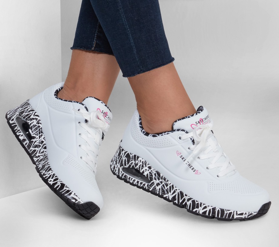 Skechers x JGoldcrown Uno Loving Love White Black