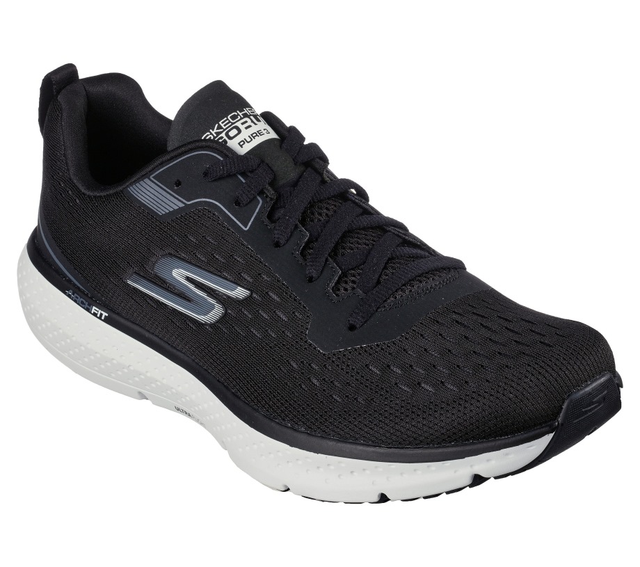 GO RUN Pure 3 Skechers Black White