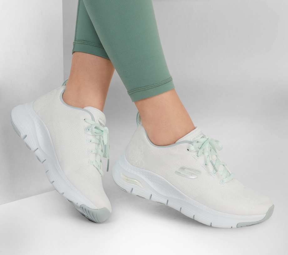 Arch Fit Comfy Wave Skechers White Mint