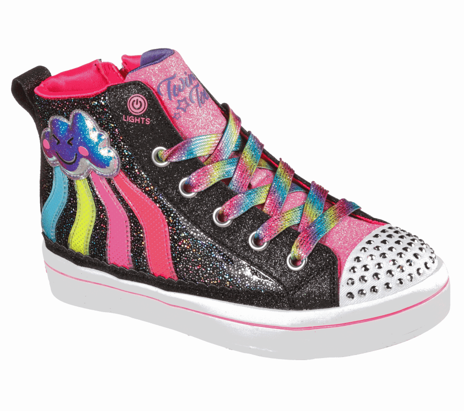 Twinkle Toes Twi-Lites 2.0 ` Seeing Rainbows Skechers Black Multi