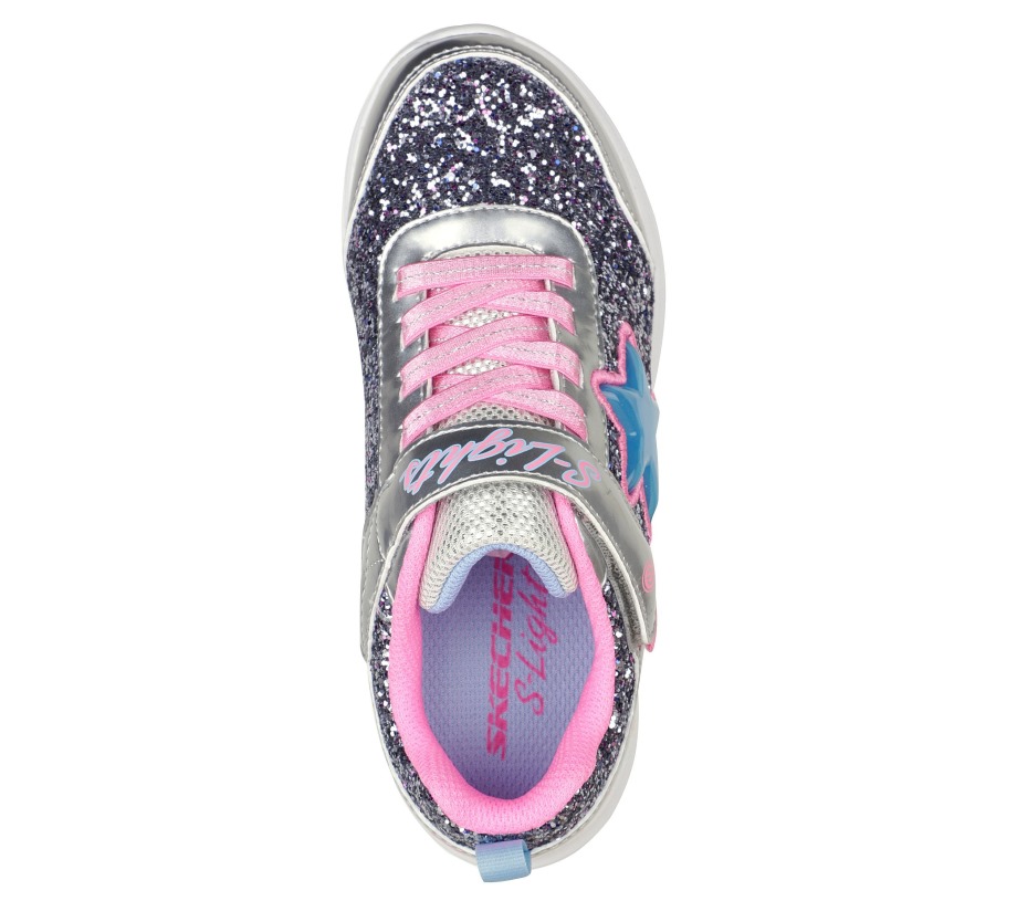 S Lights Glimmer Kicks Starlet Shine Skechers Silver Pink