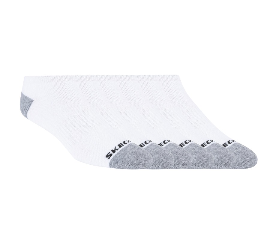 Skechers 6 Pack Walking Low Cut Socks White