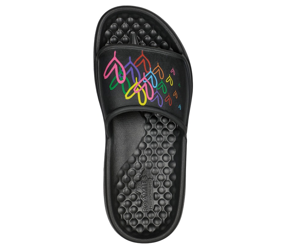 JGoldcrown Foamies In Love with Love Black Multi Skechers