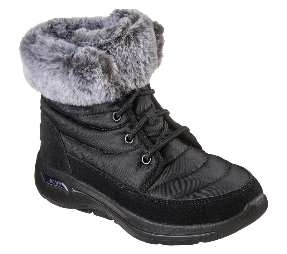 GO WALK Arch Fit Winter Visit Skechers Black Gray