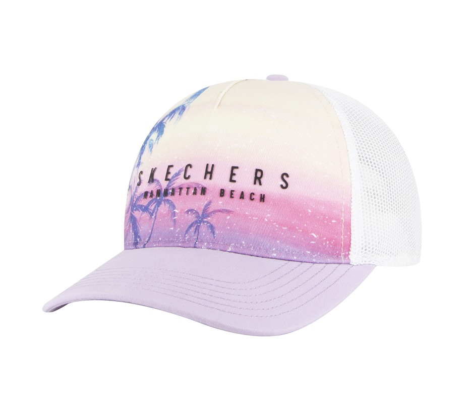 Palm City Trucker Hat Skechers Lavender