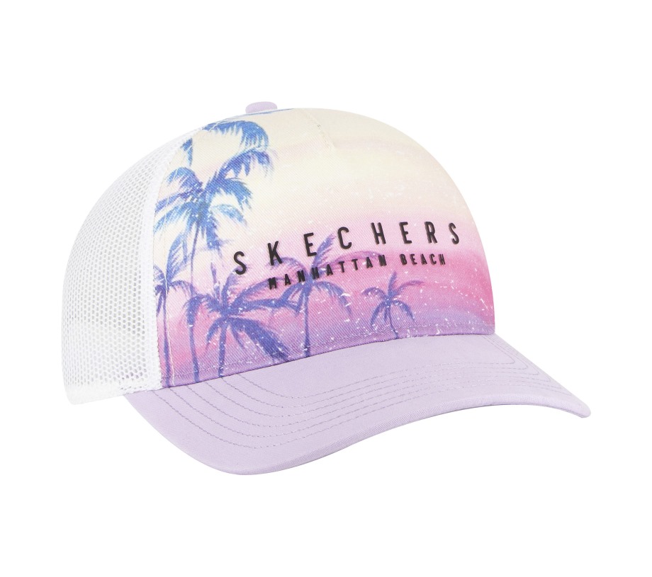 Palm City Trucker Hat Skechers Lavender