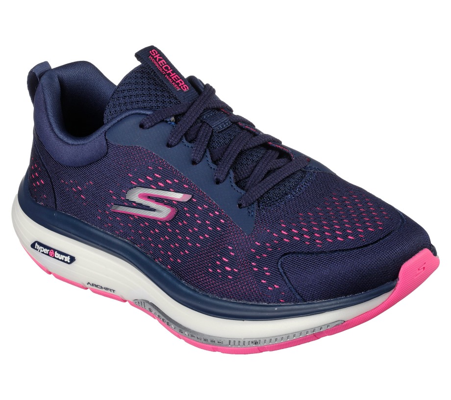 GO WALK Workout Walker Outpace Navy Hot Pink Skechers