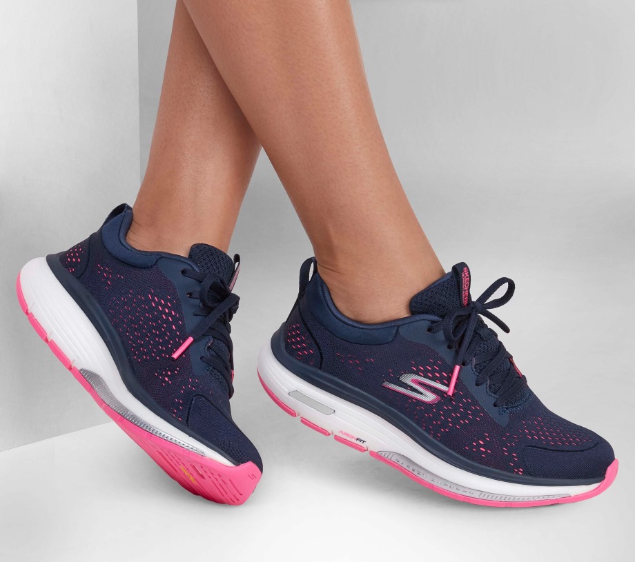 GO WALK Workout Walker Outpace Navy Hot Pink Skechers