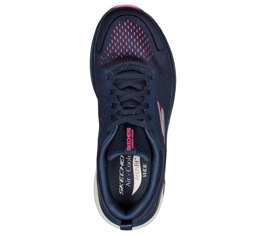 GO WALK Workout Walker Outpace Navy Hot Pink Skechers