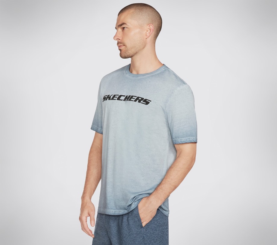 Apparel Breakers Crew Tee Shirt Blue Gray Skechers