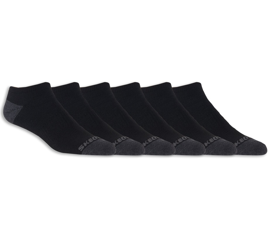 6 Pack Walking Low Cut Socks Skechers Black