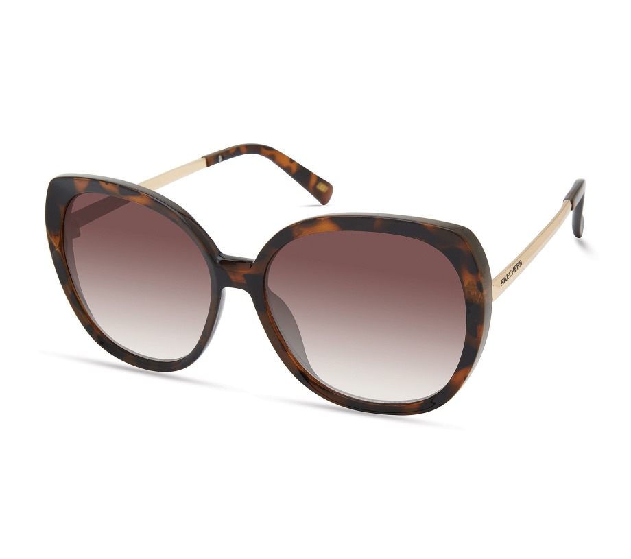Oversized Cat Eye Sunglasses Brown Skechers