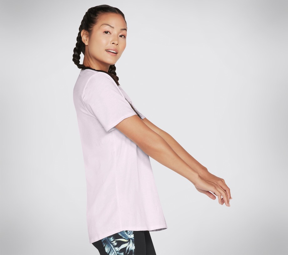 Skechers Apparel Diamond Wash Hatha Scoop Neck Tunic Tee Purple Lavender