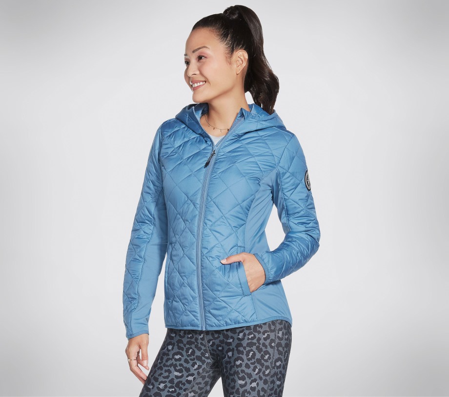 GOwalk Wear Everyday Puffer Jacket Blue Gray Skechers