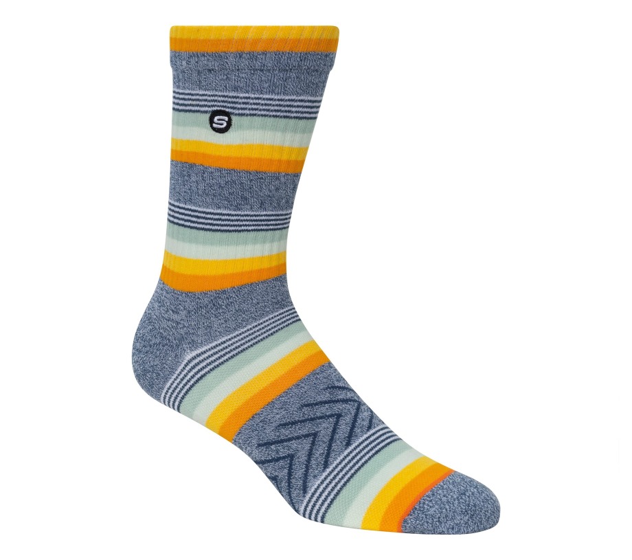 1 Pack Retro Stripes Crew Sock Orange Skechers